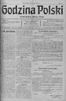 Godzina Polski : dziennik polityczny, społeczny i literacki 24 lipiec 1916 nr 204