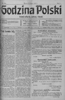 Godzina Polski : dziennik polityczny, społeczny i literacki 25 lipiec 1916 nr 205