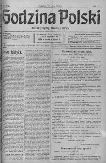 Godzina Polski : dziennik polityczny, społeczny i literacki 27 lipiec 1916 nr 207