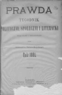 Prawda. Tygodnik polityczny, społeczny i literacki 1881, Nr 1