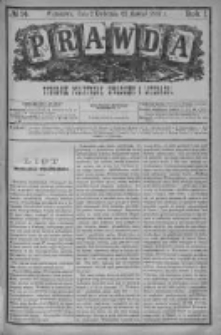 Prawda. Tygodnik polityczny, społeczny i literacki 1881, Nr 14