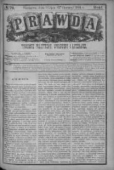 Prawda. Tygodnik polityczny, społeczny i literacki 1881, Nr 28