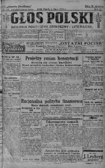 Głos Polski : dziennik polityczny, społeczny i literacki 2 lipiec 1926 nr 179