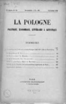La Pologne : Politique, Economique, Litteraire et Artistique 1921 An. 2, Nr 14