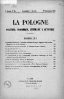 La Pologne : Politique, Economique, Litteraire et Artistique 1921 An. 2, Nr 23