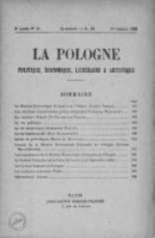 La Pologne : Politique, Economique, Litteraire et Artistique 1922 An. 3, Nr 19