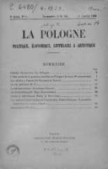 La Pologne : Politique, Economique, Litteraire et Artistique 1923 An. 4, Nr 1