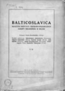 Balticoslavica Biuletyn Instytutu Naukowo-Badawczego Europy Wsvhodniej w Wilnie 1936, T. II