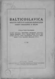 Balticoslavica Biuletyn Instytutu Naukowo-Badawczego Europy Wsvhodniej w Wilnie 1938, T. III
