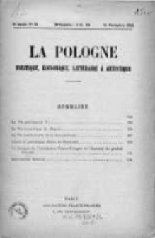 La Pologne : Politique, Economique, Litteraire et Artistique 1924 An. 5, Nr 22