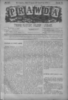 Prawda. Tygodnik polityczny, społeczny i literacki 1882, Nr 27