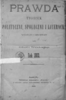 Prawda. Tygodnik polityczny, społeczny i literacki 1883, Nr 1