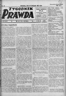 Tygodnik Prawda 20 listopad 1927 nr 47