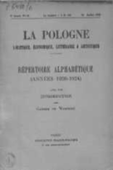 La Pologne : Politique, Economique, Litteraire et Artistique 1925 An. 6, Nr 14