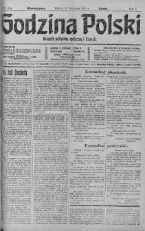 Godzina Polski : dziennik polityczny, społeczny i literacki 12 wrzesień 1916 nr 254
