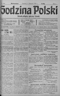 Godzina Polski : dziennik polityczny, społeczny i literacki 14 wrzesień 1916 nr 256