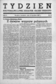 Tydzień. Kulturalno-literacki dodatek "Głosu Narodu" 1937, Nr 51