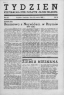 Tydzień. Kulturalno-literacki dodatek "Głosu Narodu" 1938, Nr 12