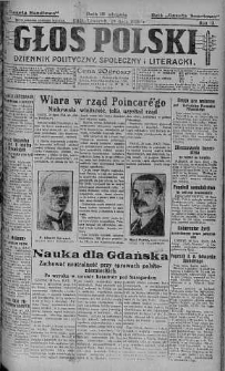 Głos Polski : dziennik polityczny, społeczny i literacki 29 lipiec 1926 nr 206