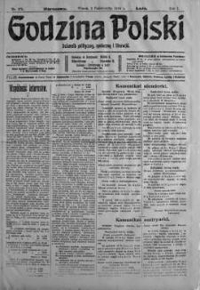 Godzina Polski : dziennik polityczny, społeczny i literacki 3 październik 1916 nr 275