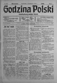 Godzina Polski : dziennik polityczny, społeczny i literacki 9 październik 1916 nr 281