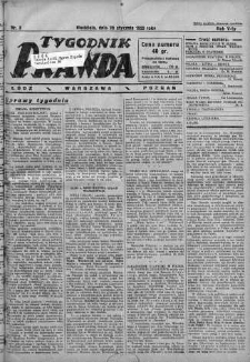 Tygodnik Prawda 20 styczeń 1929 nr 3