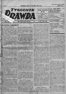 Tygodnik Prawda 27 styczeń 1929 nr 4