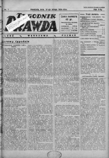 Tygodnik Prawda 17 luty 1929 nr 7
