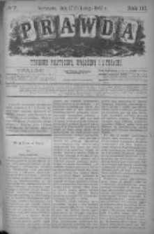 Prawda. Tygodnik polityczny, społeczny i literacki 1883, Nr 7