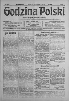 Godzina Polski : dziennik polityczny, społeczny i literacki 21 październik 1916 nr 293