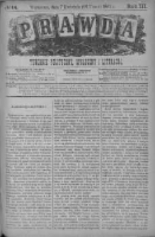 Prawda. Tygodnik polityczny, społeczny i literacki 1883, Nr 14