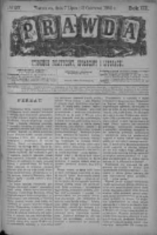 Prawda. Tygodnik polityczny, społeczny i literacki 1883, Nr 27