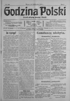 Godzina Polski : dziennik polityczny, społeczny i literacki 24 październik 1916 nr 296