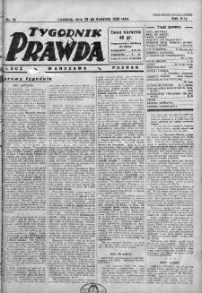 Tygodnik Prawda 21 kwiecień 1929 nr 16