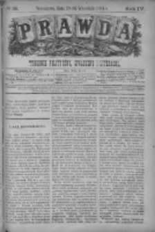 Prawda. Tygodnik polityczny, społeczny i literacki 1884, Nr 38