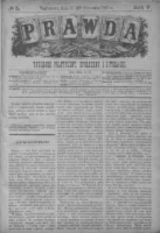 Prawda. Tygodnik polityczny, społeczny i literacki 1885, Nr 5