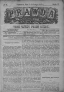 Prawda. Tygodnik polityczny, społeczny i literacki 1885, Nr 8