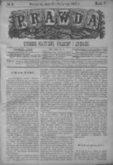 Prawda. Tygodnik polityczny, społeczny i literacki 1885, Nr 9