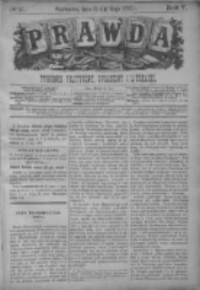 Prawda. Tygodnik polityczny, społeczny i literacki 1885, Nr 21