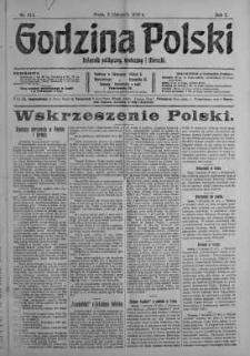 Godzina Polski : dziennik polityczny, społeczny i literacki 8 listopad 1916 nr 311