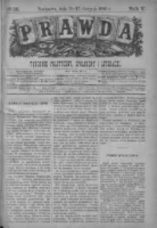 Prawda. Tygodnik polityczny, społeczny i literacki 1885, Nr 35