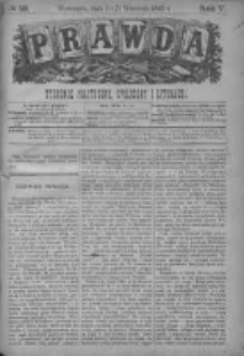 Prawda. Tygodnik polityczny, społeczny i literacki 1885, Nr 38