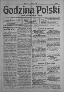 Godzina Polski : dziennik polityczny, społeczny i literacki 11 listopad 1916 nr 314