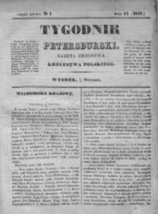 Tygodnik Petersburski : Gazeta urzędowa Królestwa Polskiego 1843, R. 14, Cz. 27, Nr 1