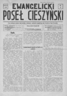 Ewangelicki Poseł Cieszyński : pismo poświęcone sprawon relig.- kościelnym, oświatowym i społecznym ewangelickiego ludu i Kościoła na Śląsku Cieszyńskim 1938, Rok LIV, Nr 5