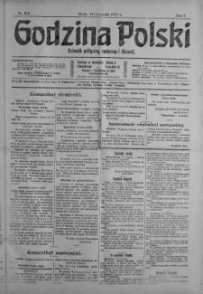Godzina Polski : dziennik polityczny, społeczny i literacki 15 listopad 1916 nr 318