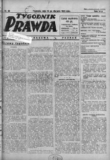 Tygodnik Prawda 18 sierpień 1929 nr 33