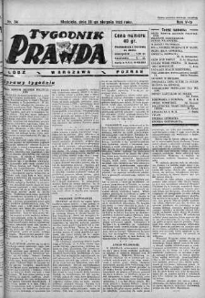 Tygodnik Prawda 25 sierpień 1929 nr 34