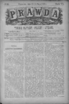 Prawda. Tygodnik polityczny, społeczny i literacki 1886, Nr 21