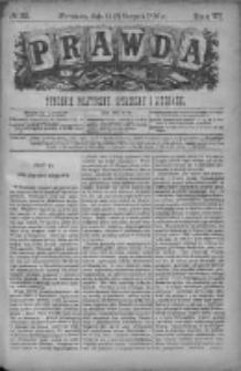 Prawda. Tygodnik polityczny, społeczny i literacki 1886, Nr 33
